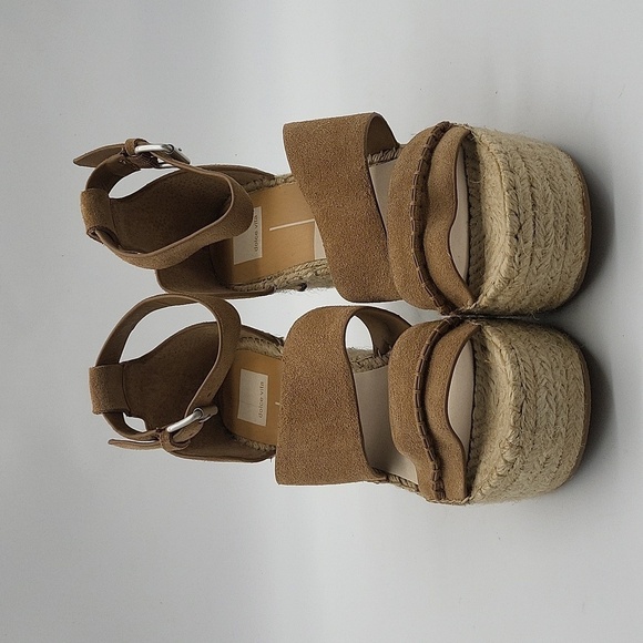 520- Dolce Vita Wedges Saddle Suede Size 9.5 Tan Color NWT - Picture 4 of 9